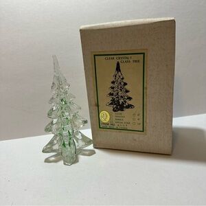 Vtg Price Products Art Deco Art Glass Christmas Tree MCM Green Swirl